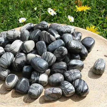 Drahý kámen Jaspis Netstone - tromlovaný mix M