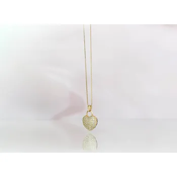 Přívěsek Lillian Vassago Zlatý oboustranný přívěsek srdce se zirkony LLV22-GP080