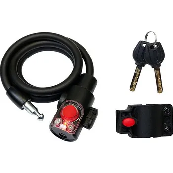 Zámek na kolo Richter Czech RL.585.10x1000.CRN ocelový lankový zámek se zadním světlem, 10 x 1000 mm