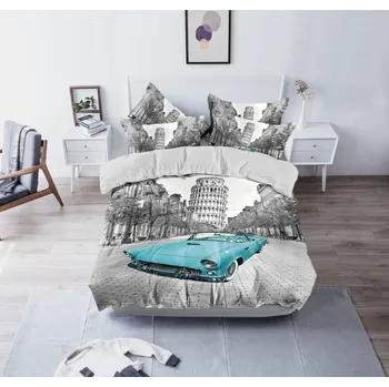 Povlečení 3DÍLNÉ Bavlněné povlečení CAR - ITALY