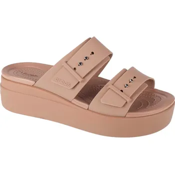 Dámská obuv Hnědé nazouváky na platformě Crocs Brooklyn Low Wedge Sandal 207431-2Q9 Velikost: 39/40