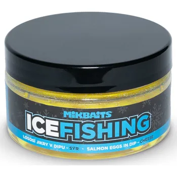 Boilies Mikbaits Ice Fishing range Lososí Jikry v Dipu 100ml sýr