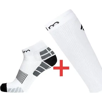 Dámské ponožky COLLM Kompresní set bílý, návleky + ponožky Velikost: Ponožky vel. 37-39 + návlek S/M obvod lýtka do 38cm,výška do 168cm