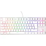 Genesis tichá herní klávesnice THOR 303/TKL/RGB/Outemu Peach Silent/Drátová USB/US layout/Bílá