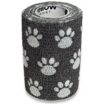 Obinadlo yellowBAND - 7,5 cm x 4,5 m černá tlapky