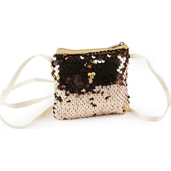 Dívčí kabelka / pouzdro na krk s flitry 11x10 cm