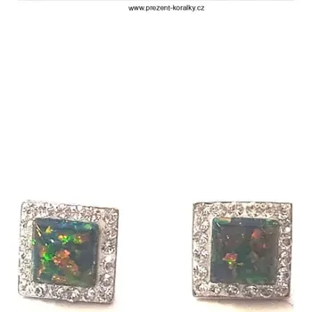 Náušnice Swarovski náušnice - opál (Stříbrné náušnice s opálem)
