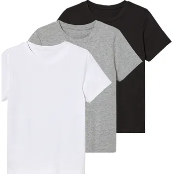 pepperts!® Chlapecké triko, 3 kusy (146/152, černá/šedá/bílá)