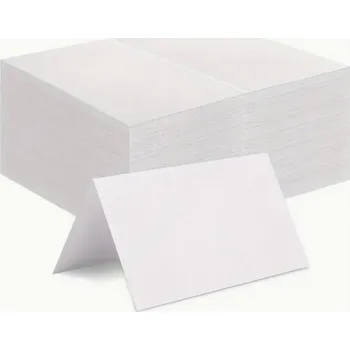 Party dekorace Jmenovka bílá přeložená 6 x 9 cm - 1 ks