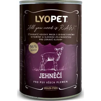 Krmivo pro psa Lyopet konzerva pro psy s jehněčím masem 400g