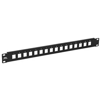Patch panel PPK16B-1U-B - patch panel 19" - 16-portů keystone