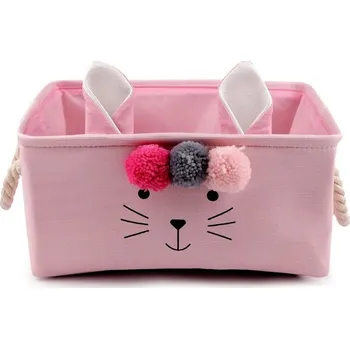 Úložný box Textilní úložný koš - 3 růžová sv.