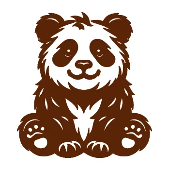 Samolepící dekorace SAMOLEPKA Panda 013 levá spokojená (15 - hnědá) NA AUTO, NÁLEPKA, FÓLIE, POLEP, TUNING, VLASTNÍ TEXT, TISK, AUTOSAMOLEPKY.cz, POLEPY, OBRÁZEK, LOGO, SAMOLEPKY