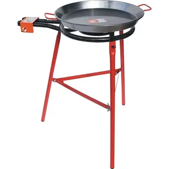 Pánev Set hořák M40 Paella 40 cm dva okruhy, stojan a pánev leštěná ocel 55 cm (ideální souprava pro grilování a vaření nejen pod širým nebem)