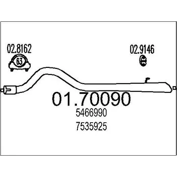 Auto-moto Výfuková trubka MTS 01.70090