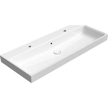 Umyvadlo GSI NUBES keramické umyvadlo 120x50cm, broušená spodní hrana, 2 otvory, bílá ExtraGlaze, 96249211