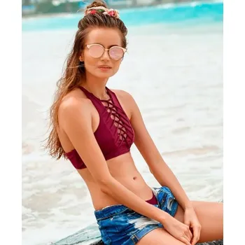 Dámské plavky Flamenco Mystique Plavecký Top L, Barva Černá, Materiál Natažený o 6 cm