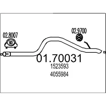 Výfuková trubka Výfuková trubka MTS 01.70031