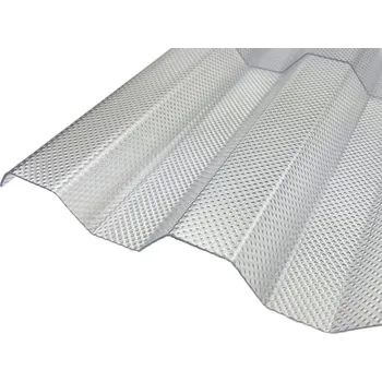 Střecha PolyPiù Trapézová polykarbonátová deska 76/18 čirá struktura mikroprizma Più 0,9mm 1040 x 3000 mm