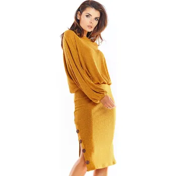 Dámské oblečení Tužková sukně vyrobená viskózy A317 Barva: Světle Hnědá, Velikost: M