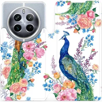 Pouzdro na mobilní telefon Flipové pouzdro Mobiwear - Realme 12 Pro 5G - MX08S Pávi (Knížkové flip pouzdro, obal, kryt na mobil Realme 12 Pro 5G - MX08S Pávi, materiál Umělá kůže + TPU - ochrana 360°, stojánek, silikonová vanička, magnetické zavírání)