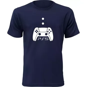 Herní konzole Pánské a dětské herní tričko PS5 navy
