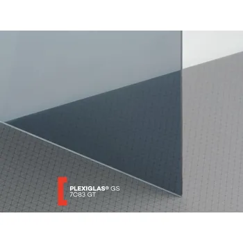 Plexisklo Röhm Šedé plexisklo Plexiglas GS 8mm 7C83 (prop. 21%) 1010 x 2030 mm