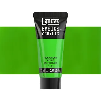 Vodová barva Akrylová barva Liquitex Basics - Fluorescent Green Balení: 22 ml