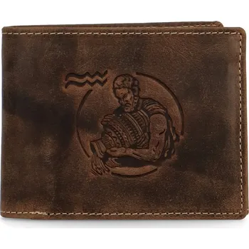 Peněženka Pánská kožená peněženka Zvěrokruh Vodnář - Daimon, hnědá