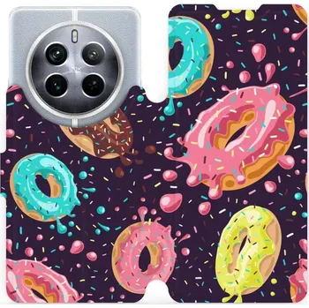 Pouzdro na mobilní telefon Flipové pouzdro Mobiwear - Realme 12 Pro Plus 5G - VP19S Donutky (Knížkové flip pouzdro, obal, kryt na mobil Realme 12 Pro Plus 5G - VP19S Donutky, materiál Umělá kůže + TPU - ochrana 360°, stojánek, silikonová vanička, magnetické zavírání)