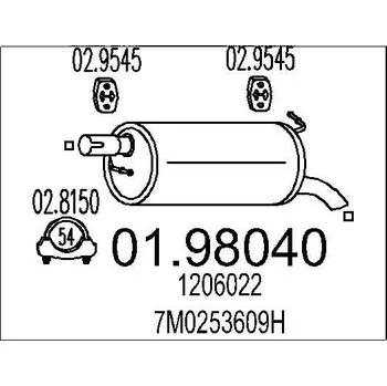 Tlumič výfuku Zadní tlumič výfuku MTS 01.98040
