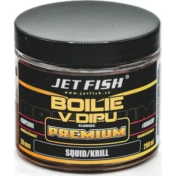 JET FISH Boilie v dipu PREMIUM CLASSIC 20mm 200ml - Squid/krill