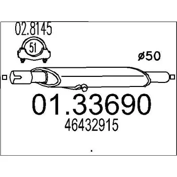 Tlumič výfuku Predni tlumic vyfuku MTS 01.33690