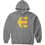 Etnies pánská mikina Classic Icon Grey/Grey/Yellow | Šedá | Velikost M