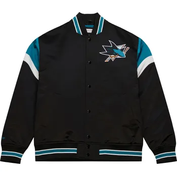 Pánská větrovka Mitchell & Ness Pánská Bunda San Jose Sharks NHL Heavyweight Satin Jacket Velikost: 2XL