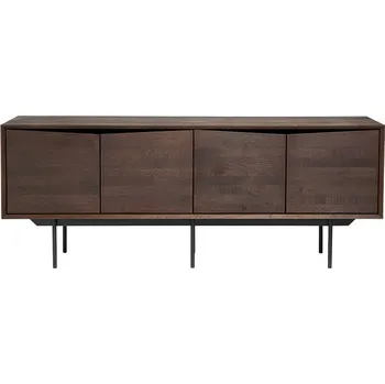 Komoda Komoda z masivního dubového dřeva Muubs 185x45 cm tm. hnědá