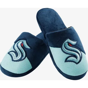 Pánské pantofle FOCO Pánské pantofle Seattle Kraken NHL Team Logo Staycation Slipper Velikost: M = 42-43 EU