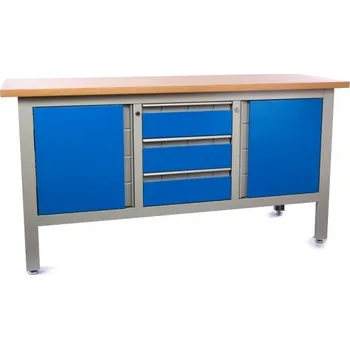 Dílenský stůl Rauman Dílenský stůl se zásuvkami 169 x 60 x 86,5 cm modrý