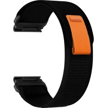 Řemínek na hodinky Nylonový řemínek Ricardo 22mm (pro Garmin Fenix 8/7/6 (47mm), Epix 2 aj.), černý V1, QuickFit