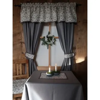 Závěs Závěsy vánoční šedé