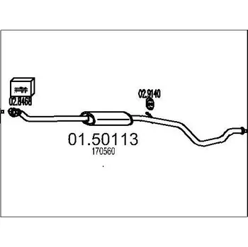Tlumič výfuku Střední tlumič výfuku MTS 01.50113