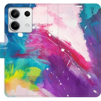 Pouzdro na mobilní telefon Flip pouzdro iSaprio - Xiaomi Redmi Note 13 5G - Abstract Paint 05 - kapsičky na karty (Knížkový flip kryt, obal, pouzdro iSaprio na mobil Xiaomi Redmi Note 13 5G - Abstract Paint 05 - 360° ochrana telefonu, přihrádka na karty a hotovost, funkce stojánku,