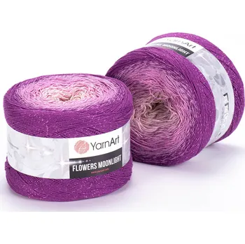 Galanterie Yarn Art Příze Flowers Moonlight 3290 smetanová, lila, fialová