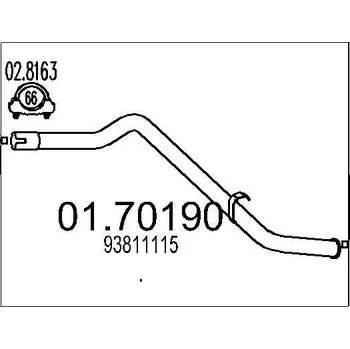 Výfuková trubka Výfuková trubka MTS 01.70190