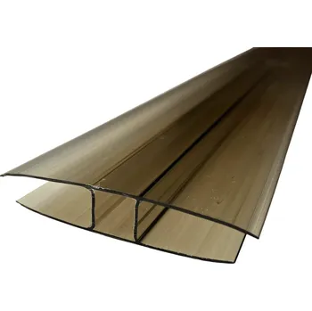 Příslušenství pro zahradní stavbu Spojovací H profil pro tl. 10mm z polykarbonátu bronz (hnědá, kouřová) 2000 mm