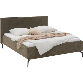 Postel Zelená čalouněná dvoulůžková postel Meise Möbel Riva 180 x 200 cm s úložným prostorem