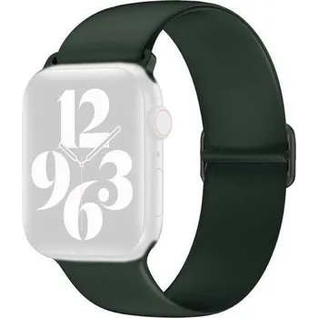 Řemínek na hodinky Silikonový řemínek s posuvnou přezkou pro Apple Watch 42mm / 41mm / 40mm / 38mm - tmavě zelený