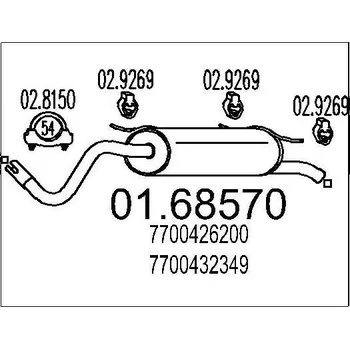 Tlumič výfuku Zadní tlumič výfuku MTS 01.68570