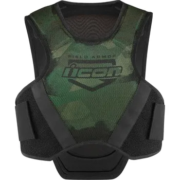 Motodoplněk Ochranná vesta na motorku ICON FIELD ARMOR, černo zelená Velikost: 3XL/4XL