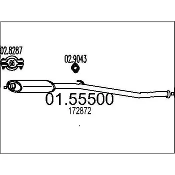 Tlumič výfuku Střední tlumič výfuku MTS 01.55500